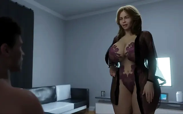 Homemade Hot Fucking with Busty Wife in Oil and Fishnet Pantyhose POV