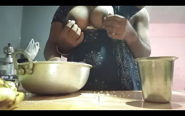Indian Hot Stepmom has hot sex with stepson in kitchen! Father doesn't know, with clear Audio, Indian Desi stepmom dirty talk in hindi audio
